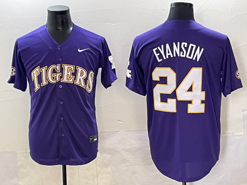 Men 2025 LSU Tigers #24 Eyanson blue Joint Name Nike NCAA 2025  Jersey style 5->ncaa teams->NCAA Jersey